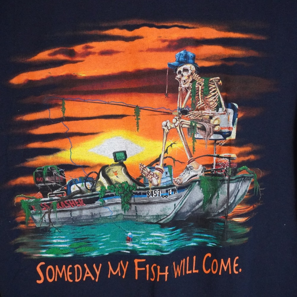 Tennessee River Someday My Fish Will Come Graphic Print T Shirt Men's Large - Picture 2 of 5